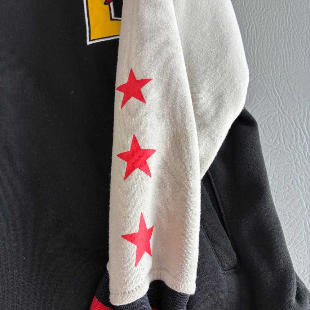 Brooklyn Cloth Mens XL Varsity Jacket High Demand Fleece Black Cream Streetwear - Picture 14 of 16